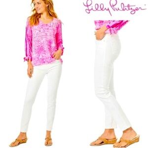 Lilly Pulitzer Worth Skinny White Jeans Classic Timeless Chic Women’s 2